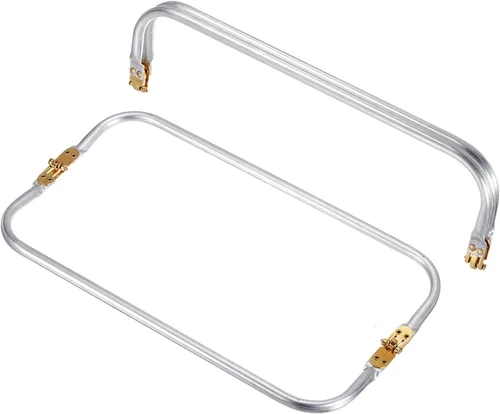 Vista 9 de uxcell Marco de metal para bolso, 2 unidades, marco de bloqueo rectangular de 5.9 pulgadas, cierre de cierre de beso, accesorios de repuesto