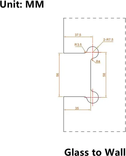 Vista 9 de Ranbo - Bisagra para puerta de cristal de ducha de 90 grados, color dorado, 1 paquete solid 5mm-thick 304 stainless steel, wall to glass mount