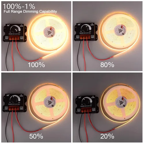 Vista 7 de Tira de luz LED DC12V-24V 30A PWM regulador de atenuación para perilla de atenuación ajustar brillo interruptor de encendido/apagado, tira LED de un