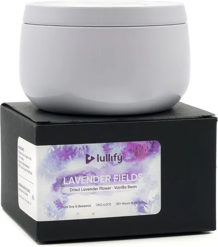 Vista 10 de Lullify Vela natural de soja y cera de abejas en las nubes perfumada para la curación y el bienestar