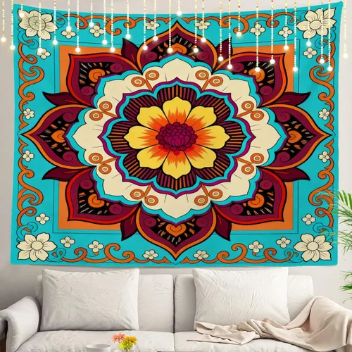 Vista 18 de Shrahala Circles Tapestry, Abstract Art With Various Circles Wall Hanging Hd Print Polyester Backdrop For Dorm Room Bedroom 30 X 40 In
