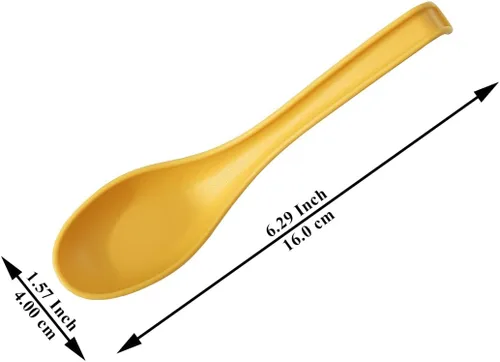 Vista 2 de Kyraton Cucharas de sopa de 24 piezas, cuchara de mesa de plástico reutilizable, cuchara asiática resistente y duradera, hecha de polipropileno