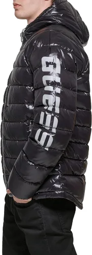 Vista 3 de GUESS Men's Long Sleeve Midweight Hooded Puffer