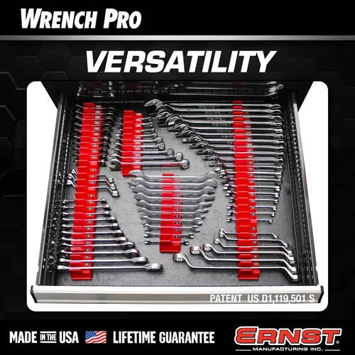 Vista 8 de Ernst Manufacturing Wrench Pro - Organizador modular de llaves inglesas para 40 llaves inglesas (Hi-Viz) - Fabricado en los Estados Unidos