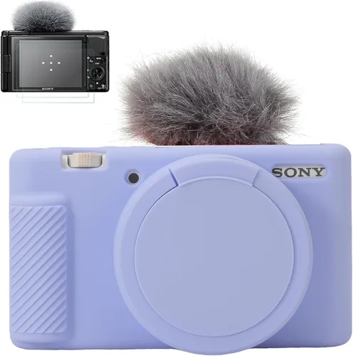 Vista 8 de Pocoukate Funda para cámara Sony ZV-1, ZV1, funda para cámara digital, antiarañazos, ajuste delgado, suave, con protector de pantalla para Sony ZV-1