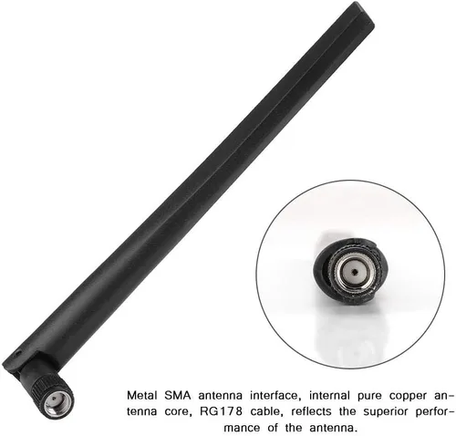 Vista 3 de Antena omnidireccional SMA 2.4G, 5G de doble banda de red antena externa para RT AC68u