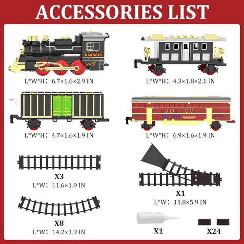Vista 6 de Juego de Tren de Juguete con Humo, Luces y Sonido (Encendido/Apagado) para Niños, Juego de Tren Bajo el Árbol de Navidad, Modelos de Trenes