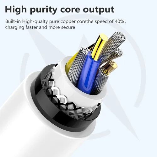 Vista 4 de Cable USB C a Lightning, paquete de 5 unidades de 6 pies [certificado Apple MFi] Cargador rápido para iPhone de carga rápida tipo C a cable