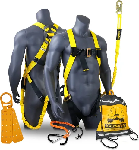 Vista 11 de KwikSafety - SCORPION Safety Harness [w/Attached 6ft Lanyard] Safety Harness Fall Protection Kit ANSI OSHA