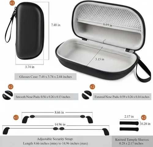 Vista 7 de Kit de accesorios para estuche de carga de gafas inteligentes Ray Ban Meta