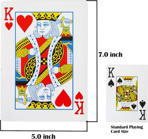 Vista 2 de Yuanhe Cartas de Juego Jumbo Grandes - Baraja Gigante de Cartas de Gran Tamaño Baraja Completa Póquer Enorme para Decoraciones de Fiestas de Casino