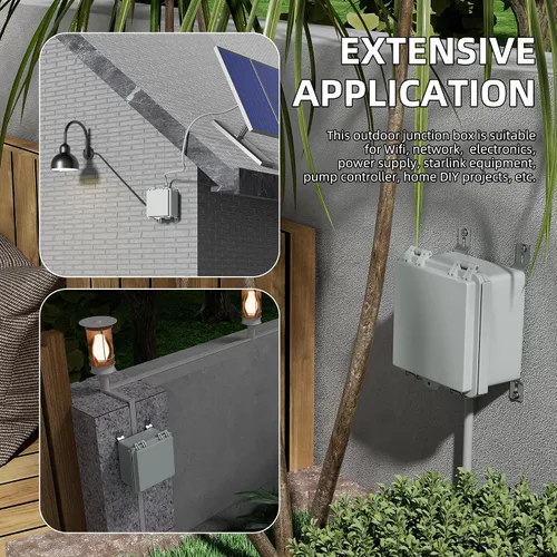 Vista 6 de Joinfworld Caja Eléctrica al Aire Libre Impermeable IP67 6X6 Caja de Proyecto de Plástico Recinto Resistente a la Intemperie para WiFi Electrónica