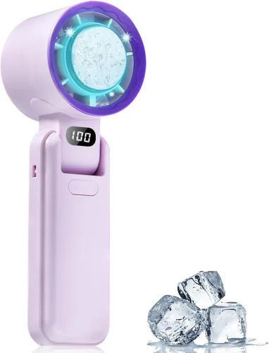 Vista 11 de Ventilador portátil de mano con enfriador de hielo turbo, ventilador de mano recargable, 100 velocidades, batería de 20 horas de duración de 3600