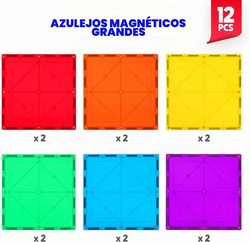 Vista 3 de Paquete de expansión de azulejos magnéticos cuadrados de 12 12 piezas cuadrado grande