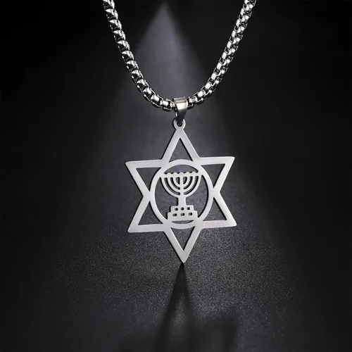 Vista 36 de EUEAVAN Collar con dije de estrella de David contra el mal de ojo de seis puntas con dije de estrella de David, hexagrama demoníaco religioso