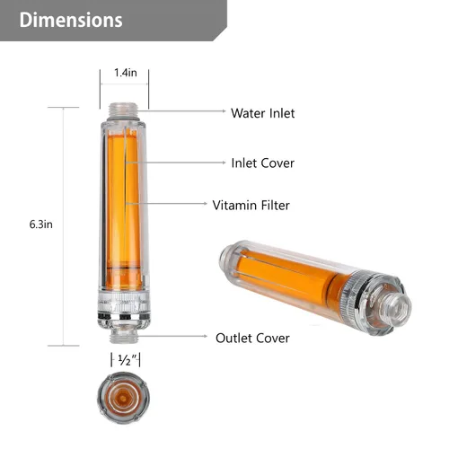Vista 4 de VCF-50V Filtro de ducha en línea ultra compacto de vitamina C también conocido como SUF-50V
