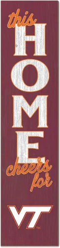 Vista 60 de KH Sports Fan Letrero de Alabama Crimson Tide This Home Cheers for Porch Leaner, 11 x 46 pulgadas, carmesí de marea carmesí; muestra tu espíritu