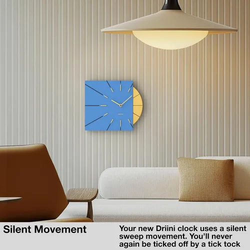 Vista 8 de Driini Reloj de pared moderno de mediados de siglo, paquete verde y azul