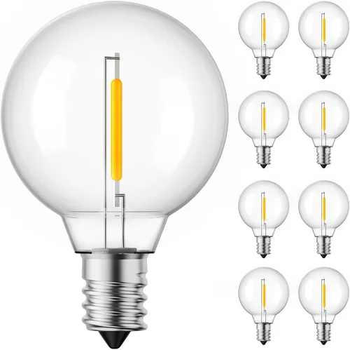 Vista 10 de Brightown Candelabra - Lote de 25 bombillas G40 con rosca, luz clara, con forma de globo Luz LED