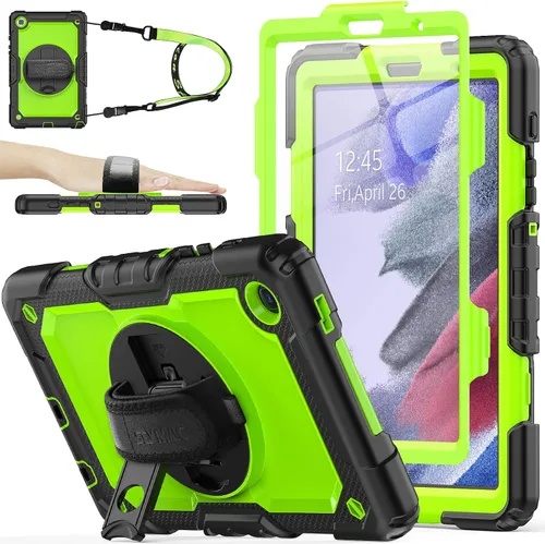 Vista 9 de Funda para Samsung Galaxy Tab A7 Lite 2021 8.7'' SM-T220/T225/T227 con Protector de Pantalla Soporte para Lápiz [Correa de Mano Giratoria 360]