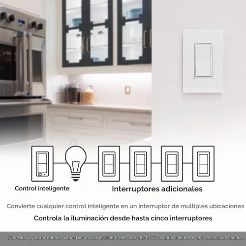 Vista 3 de Interruptor de complemento Enbrighten QuickFit y SimpleWire, paleta de interruptor de palanca de pared, controles de iluminación inteligente
