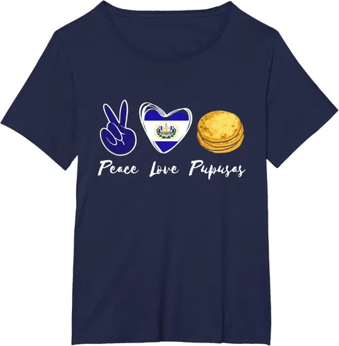 Vista 20 de Pupusas Lover Love Peace El Salvadaor Camiseta Comida Salvadoreña