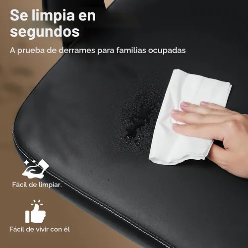 Vista 5 de Juego de 2 sillas de comedor, modernas sillas de cocina de piel