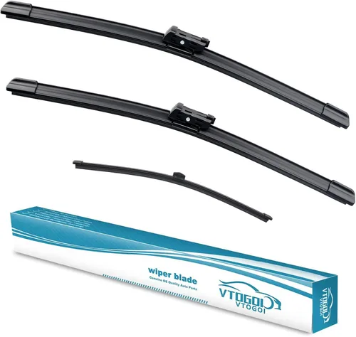 Vista 11 de VTOGOI® Juego de limpiaparabrisas de repuesto para Toyota FJ Cruiser 2007-2014, juego de limpiaparabrisas delanteros y traseros de calidad original
