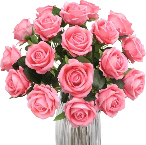 Vista 10 de Hawesome Rosas artificiales de seda – 12 piezas de rosas negras artificiales con tallos para decoración del hogar, boda, centro de mesa, hotel