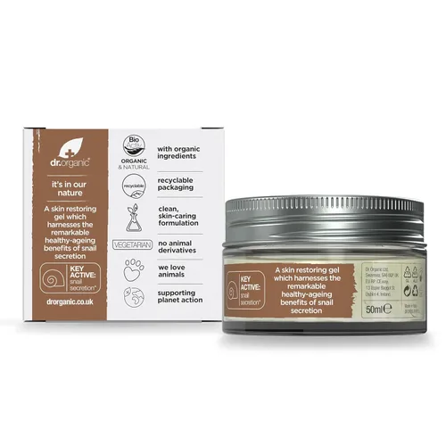 Vista 3 de Gel orgánico de caracol de Organic Doctor en tamaño de 1.7 onzas líquidas. Hidratante facial y corporal restaurador para cuidado de la piel, Paquete