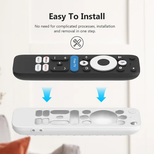 Vista 6 de Funda para Onn Google TV 4K Pro Remote Control 2025, funda de protección completa con cordón, funda de silicona suave para control remoto Onn Google