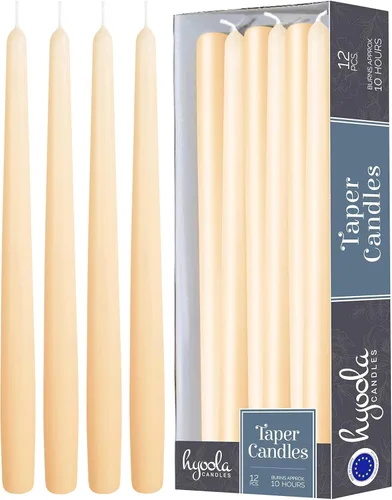 Vista 10 de Hyoola Tall Taper Candles - Vela de cena sin goteo de 10 pulgadas, sin perfume, cera de parafina con mechas de algodón, 8 horas de tiempo