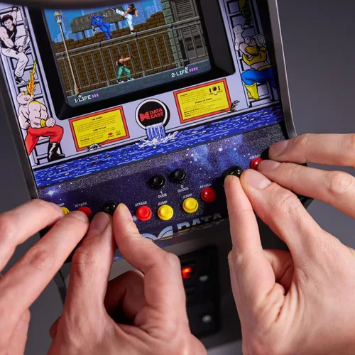 Vista 5 de Quarter Arcades Bad Dudes Vs. DragonNinja Mini Arcade – 1/4 Scale Data East Collector’s Cabinet with Original ROM, USB-C Power – Retro Beat-'Em-Up