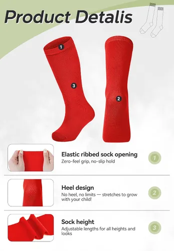 Vista 54 de Zando Calcetines de fútbol para niños, hasta la rodilla, para jóvenes, béisbol, fútbol, sóftbol, niños y niñas, de algodón suave sobre