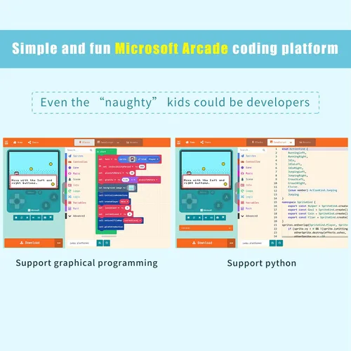 Vista 3 de ELECFREAKS Retro Coding Arcade para Microsoft Makecode DIY Consola de juegos portátil programable adecuada para educación STEM, máquina