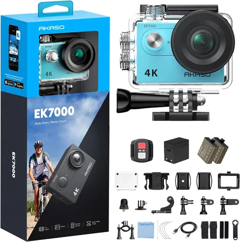 Vista 13 de Videocámara sumergible DV con wifi AAKASO EK7000 4K Action Camera Sports. Negro