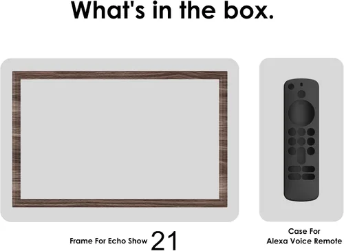 Vista 7 de Marco decorativo de grano de madera para Echo Show 21 (grano de madera oscura)