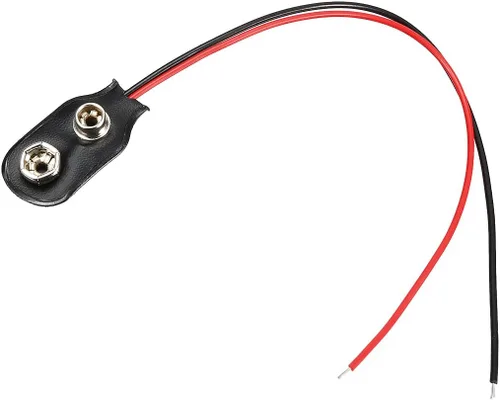 Vista 2 de uxcell 5pcs DC 9V Clip de batería Tipo I Conector de hebilla de piel sintética Alambre de plomo 5.7 in de longitud