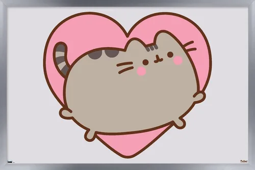 Vista 11 de Trends International Pusheen - Póster de pared de corazón, 22.4 pulgadas de largo x 14.7 pulgadas, versión enmarcada en madera de granero