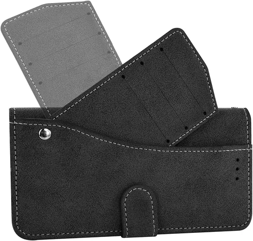 Vista 5 de Asuwish Funda compatible con Google Pixel 3a y protector de pantalla de vidrio templado, correa de muñeca, soporte para tarjetas de crédito