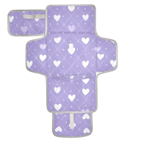 Vista 40 de Cambiador de pañales portátil, cambiador de pañales de viaje, impermeable, plegable, ligero, cambiador de bebé con almohada incorporada, perezosos