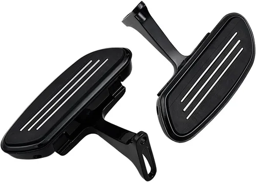 Vista 6 de Tablas de suelo traseras negras y soporte de montaje compatibles con Harley Motorcycle Road King Street Tri Electra Glide 93-18 Negro
