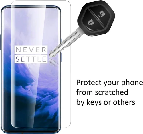 Vista 5 de Orzero Paquete de 3 protectores de pantalla de TPU compatible con OnePlus 7 Pro 5G/7T Pro/7T Pro McLaren Edition (no vidrio), protector de pantalla