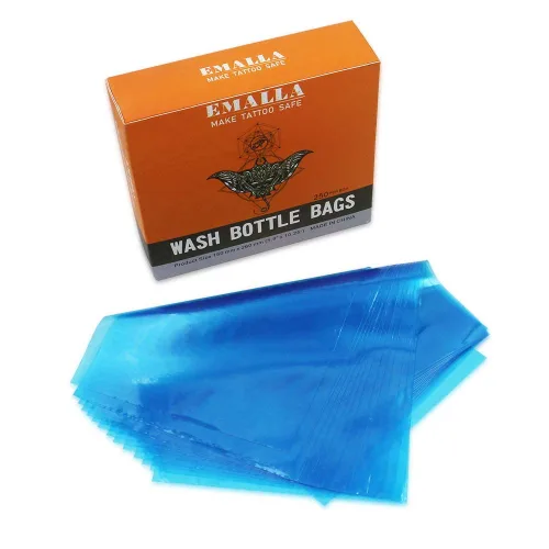 Vista 5 de Autdor - 250 bolsas desechables para botellas de lavado, fundas para botellas de lavado, fundas para bolsas de botella para suministros de tatuaje