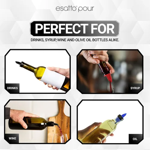 Vista 8 de Esatto Vertedor de botellas de plástico o vertedor de licor, versátil como un vertedor de bebidas, vertedor de alcohol y jarabe, fácil de instalar