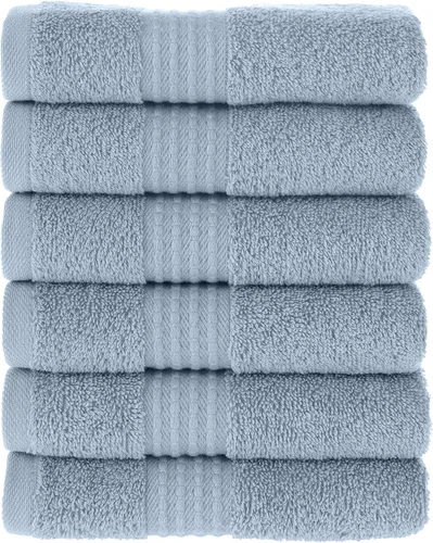 Vista 23 de MAURA Toallas de mano prémium 100% algodón de 16 x 30 pulgadas, ultra absorbentes, de secado rápido, toallas suaves para baño, toallas de mano extra