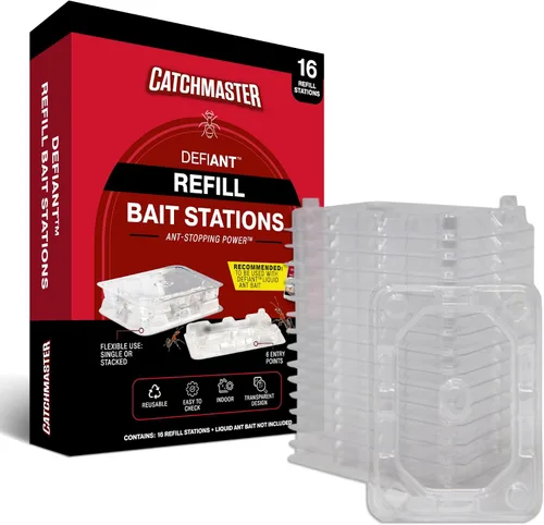 Vista 12 de Catchmaster Defiant - Trampas para hormigas reutilizables extra largas para interiores (paquete de 8), cebo no incluido - Estaciones de cebo