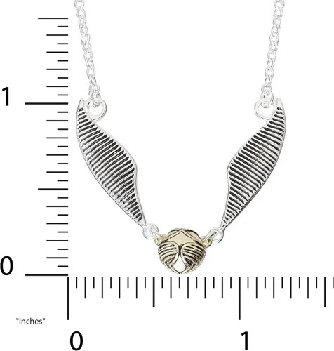 Vista 5 de Harry Potter Collar de Snitch dorado Quidditch plateado para mujer, 16+2 extensor