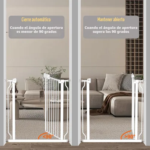 Vista 7 de Fairy Baby Extensiones de 4.72 pulgadas para caminar a través de la puerta del bebé, cierre automático, color blanco