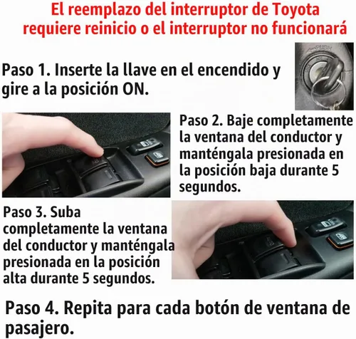 Vista 3 de SWITCHDOCTOR Interruptor maestro de ventana para Toyota Sienna 2011-2014; Camry 2010-2011; Land Cruiser 2008-2019; Sienna 2011-2014; Toyota Avalon
